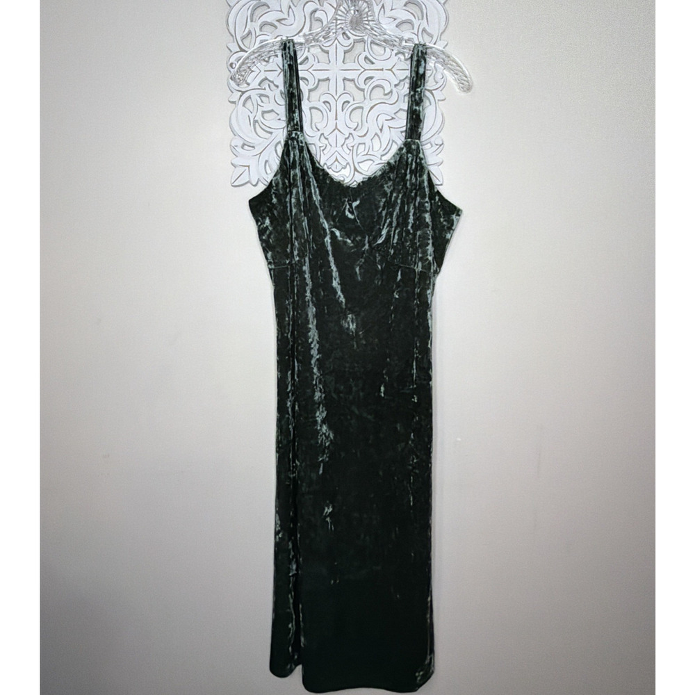 JESSICA SIMPSON size XL Velvet Slip DRESS Strappy Sleeve NWT GREEN MSRP $89